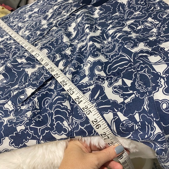 VTG TAIL Women's Lightweight Blue & White Floral Full Zip Bomber Jacket‎ Small - Picture 3 of 10